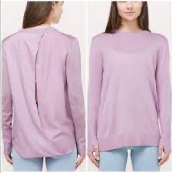 Lululemon Still At Ease Cashmere Blend Pullover Sweater Lilac Antoinette Size M? - Picture 1 of 12
